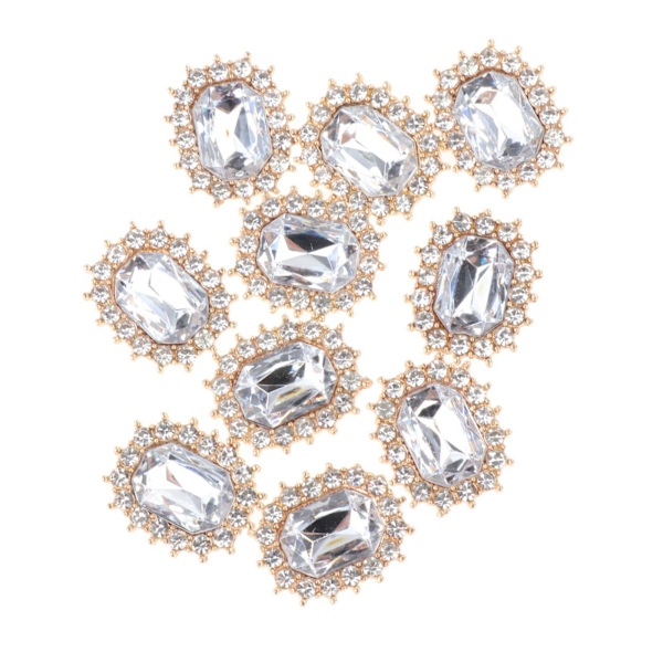 1/2/3/5 10 st Rhinestone Buttons Hantverk Dekoration för kläder Silver 2.1 x 1.7cm 1Set