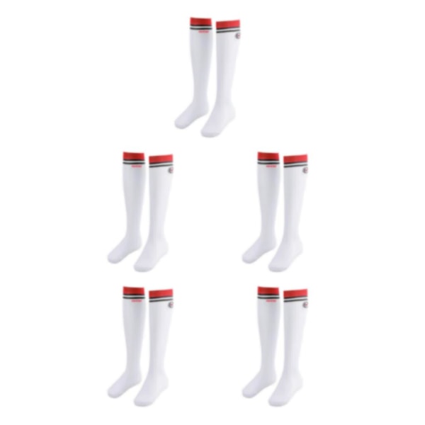 1/2/3/5 Women's För Golfstrumpor Oversockor Lår High Stripes Red 46-55cm 5Set