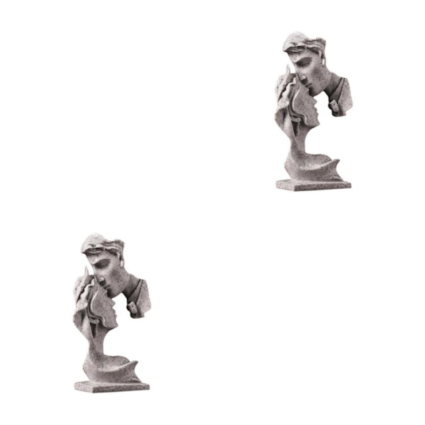 1/2 par kysser staty sovrum heminredning prydnadsfigurer Gray 7.6x3.1x13.4cm 2Set