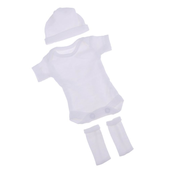 Dockor Outfits Kortärmad Jumpsuit Och Hatt För 26-28cm Baby