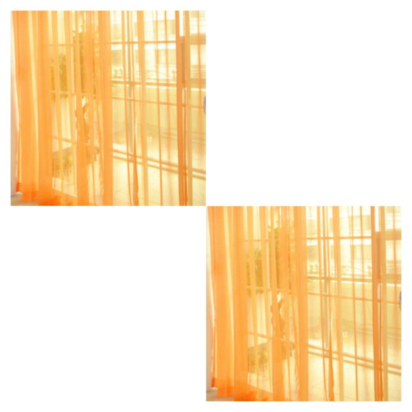 1/2/3/5 Ljusfiltrerande skirgardintransform för fönster orange 2Set
