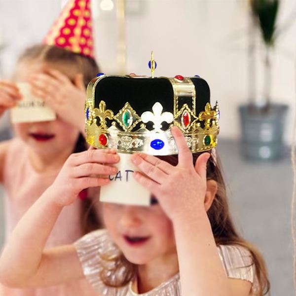 För Royal King För Crown Hat Theme Party Prop King Prince För Black 19 x 10cm