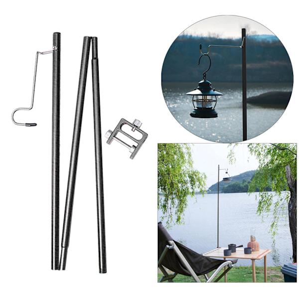 1/2 utomhusläger fällbar lampstolpe hängande ljushållare Black 100cm 1Set