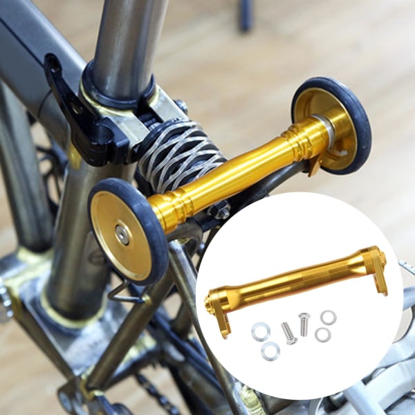 Folding Bike Easy Wheel med Teleskopstång Kompakt och Gold