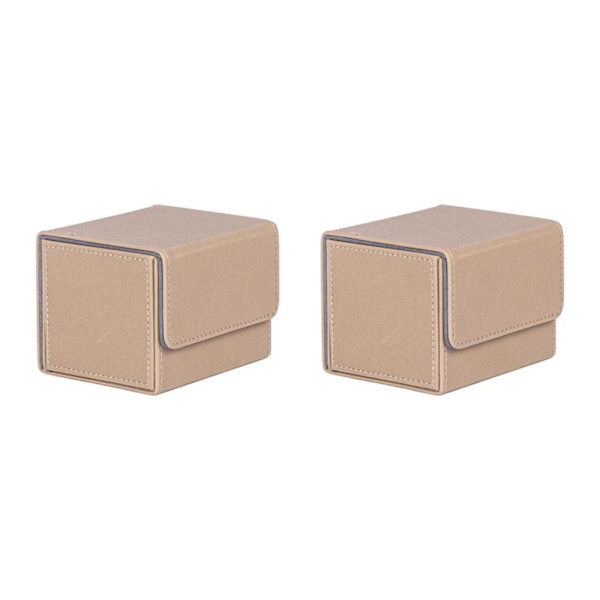 1/2/3 Card Deck Case Organizer Förvaringsbox för MTG-kort För Beige 105x90x80mm 2Set