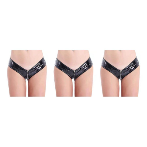 1/2/3/5 Underkläder Butt Briefs Front Open Sexig Nattklubb Tvättbar Black/2XL 3PCS