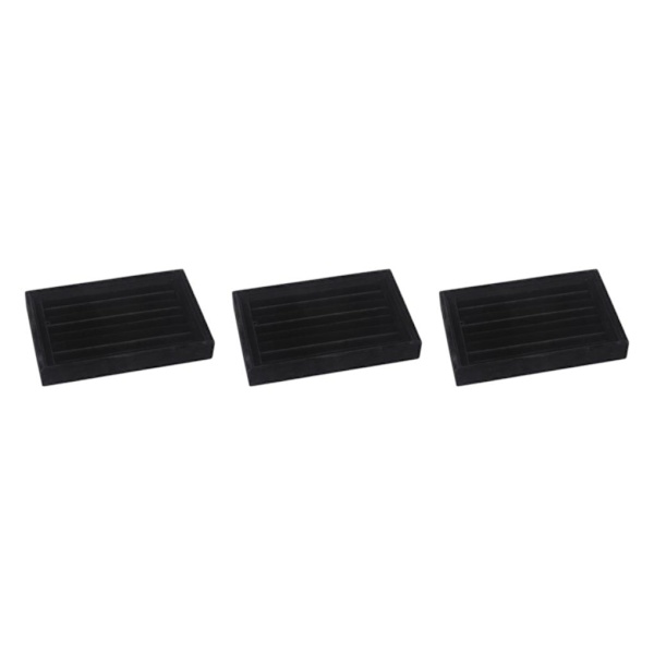 1/2/3/5 Stapelbar smyckesbricka Multipurpose Portable Velvet för Flannel Black 227x146x31mm 3Set