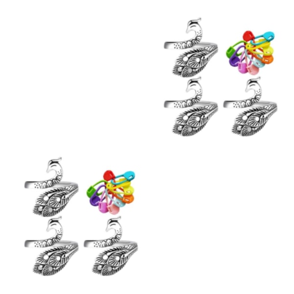 1/2/3/5 Virkad Ring Kit Peacock Justerbar stickslinga m/ 2Set