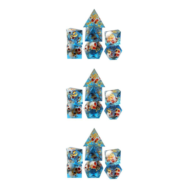1/2/3/5 7x polyedriska tärningar D4-D20 tärning, för bordsspelsfest Blue 3Set
