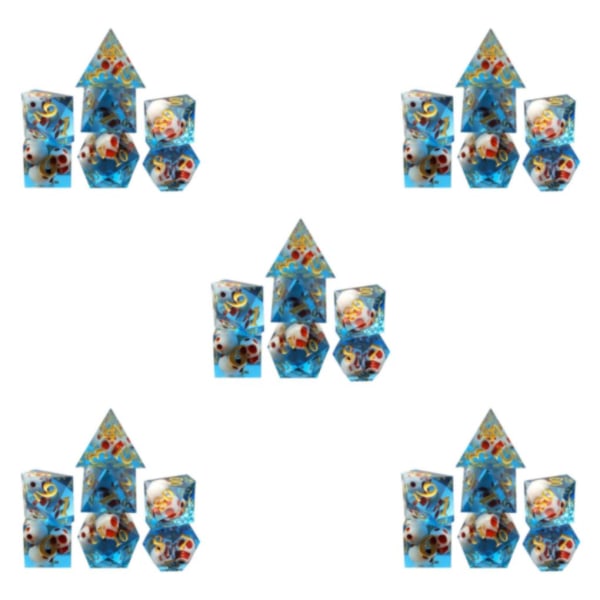 1/2/3/5 7x polyedriska tärningar D4-D20 tärning, för bordsspelsfest Blue 5Set