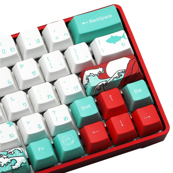 1/2 71 Nycklar Coral Sea Keycaps PBT Dye Sub Set For Cherry För MX Japanese 1Set