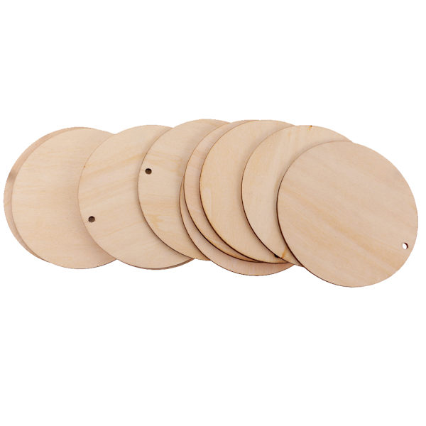 1/2/5 runda oavslutade bitar skiva med hål för konst DIY Wood 100mm 10 Pcs 1Set