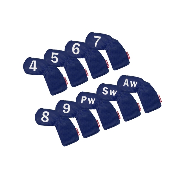 1/2/3 7 delar Universal För Golf Club Headcovers Slitstarkt huvud Dark Blue PU 9 Pcs 1Set