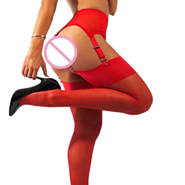 Kvinnors justerbara 6 remmar strumpebandsbälte Sexiga underkläder Sexiga red L