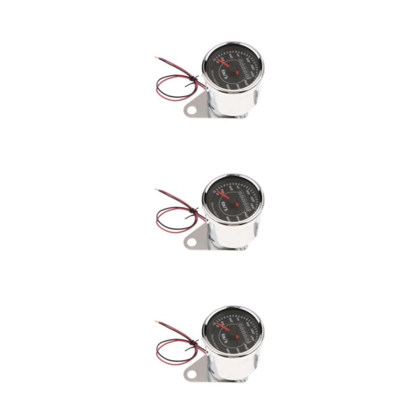 1/2/3 Motorcykel LED Bakgrundsbelysning Vägmätare + Hastighetsmätare Dual Gauge 3Set