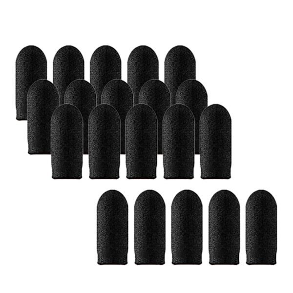 1/2/3/5 20 delar Gaming Finger Sleeves Anti Sweat Andas Black 45 x 25mm 1Set
