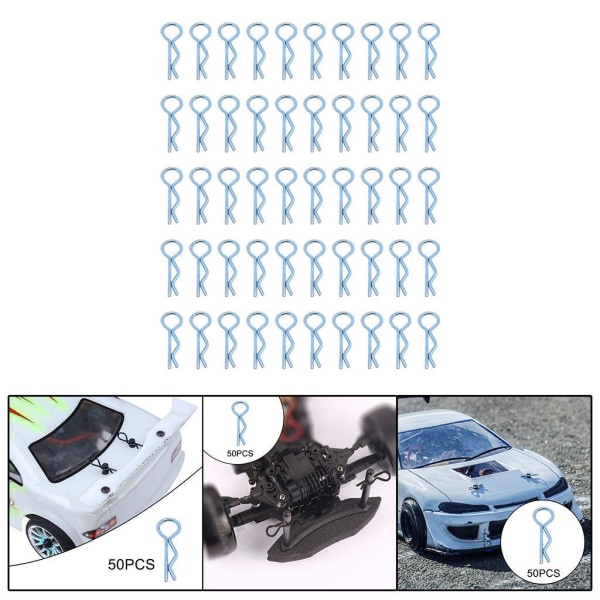 1/2/3/5 RC Body Shell Clips R Shape för 1/10 RC racingbil blue length 24mm 1Set