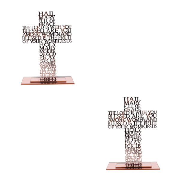 1/2/3/5 Stående krucifix Jesus Scriptures Cross Bön Rose Gold 20cm 2Set