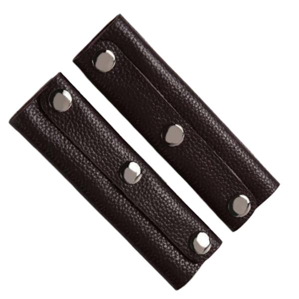 1/2 2x Läderhandväska Handtag Wrap Cover Handtagsskydd Black 12.9 x 10.2 x 2.8cm 1Set