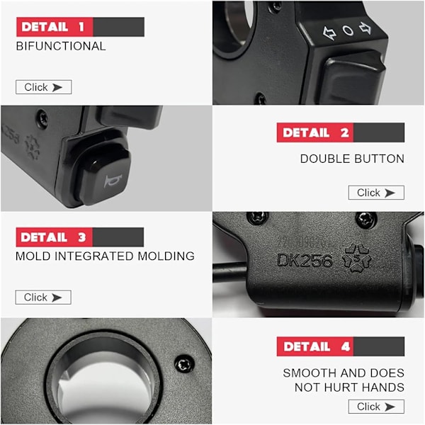 1/2/3 Motorcykelstyre Switch Motorcykelstyre 1Set