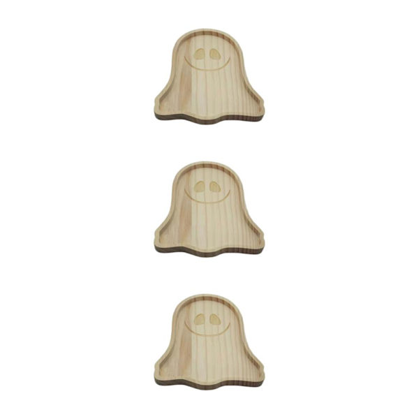 1/2/3 brun festlig halloween pumpa trä tallrikar för unika Ghosts disk 3PCS
