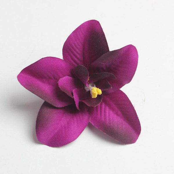 1/2/3 20 st konstgjorda sidenorkidéblomhuvuden för DIY-bröllop Purple 1Set