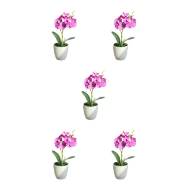 1/2/3/5 Realistiskt utseende Hållbar konstgjord blomma för DIY Purple 5PCS