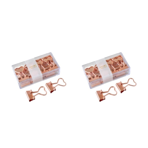 1/2/3/5 12 st Klipppapper med lätthet - metallpärmklämmor för Love - Rose gold 2PCS