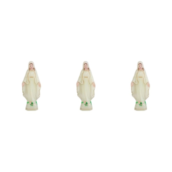 1/2/3 Välsignade Jungfru Maria statyett karaktär Skulptur Staty Luminous 10cm 3Set