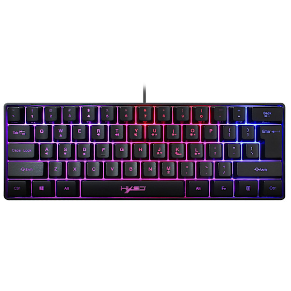 1/2 Gaming Mini Trådlöst tangentbord RGB Bakgrundsbelyst USB för bärbara datorer Black keyboard 11.5x4.02x1.57 Inch 1Set
