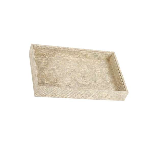 1/2/3/5 Stapelbar smyckesbricka Multipurpose Portable Velvet för Jute Beige 227x146x31mm 2Set