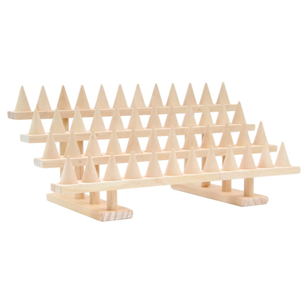 1/2 trä fingerring display för låda vigselring smycken 4 tiers 8.46x3.54x4.72 Inch 1Set