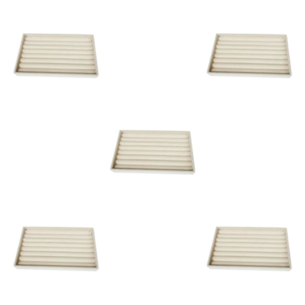 1/2/3/5 Stapelbar smyckesbricka Multipurpose Portable Velvet för Beige Rings Plate 5Set