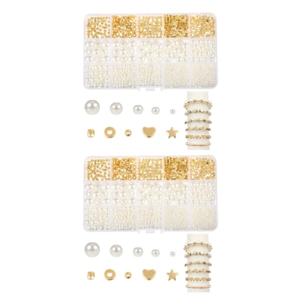 1/2 ABS handgjorda pärlor Kit med olika storlekar bra textur pärlor 2Set