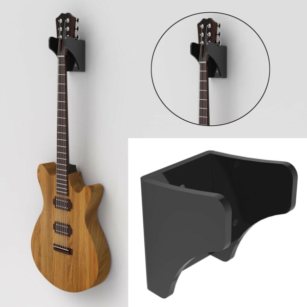 1/2/3 svart väggmonterad gitarrhängare för platsbesparande 1 Pc