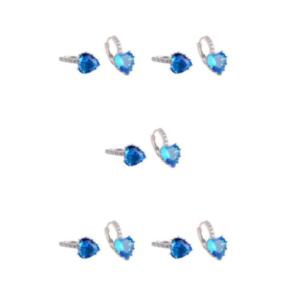 1/2/3/5 Lyx Hoop örhängen för kvinnor Hjärtformad strass style 7 5Set