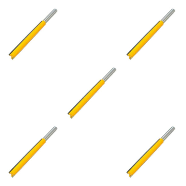 1/2/5 1/4 skaftdiameter dubbelflöjt 3 extra lång rak 5Set