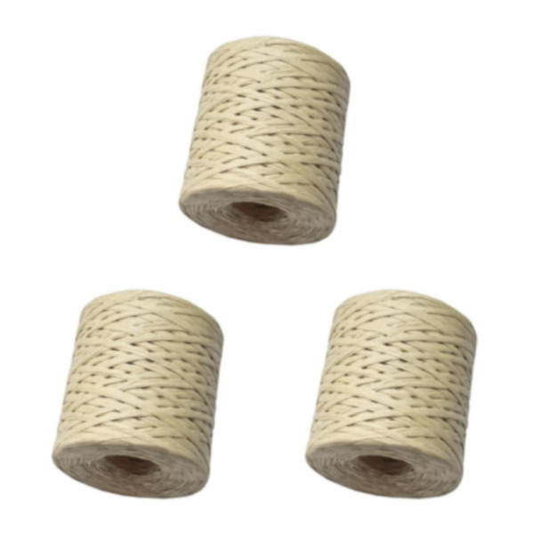 1/2/3 200M papper Raffia bandsnöre Craft garnrep Beige 3Set