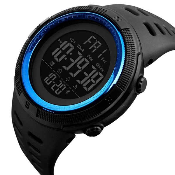 1/2/3 1251 Herr Digital Sports Watch Waterproof Stoppur För Blue 250mm 1Set