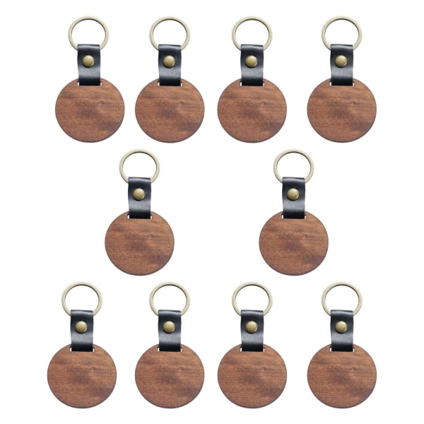 1/3/5 10x trä nyckelring blanketter printed med nyckelbrickor för Round 1Set