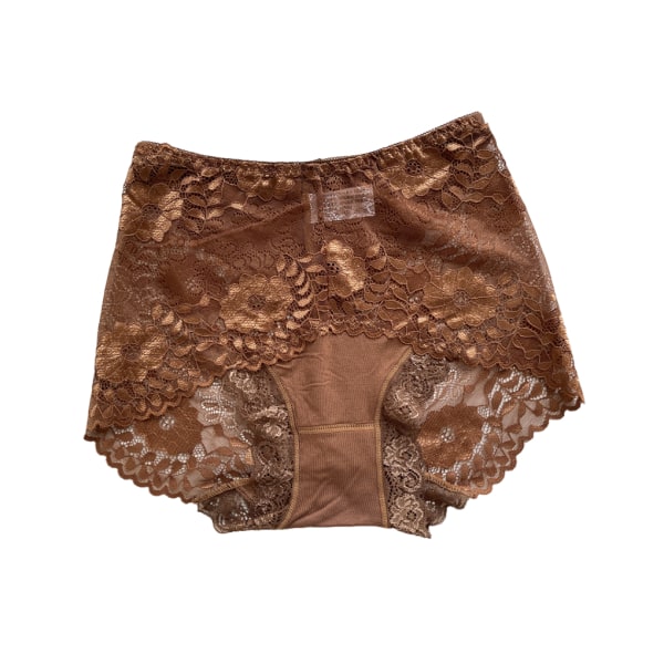 1/2/3/5 Summer Women Hollow Design Sexiga Underkläder Spets Mesh Coffee L 2PCS