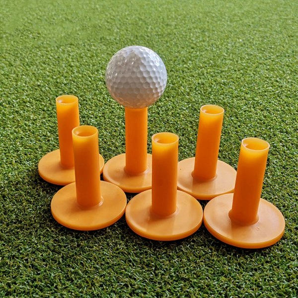 6piece Golfs Rubber Tee - Slitstark och lätt lätt att gummi yellow