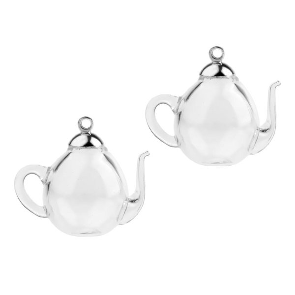 1/2/5 2st Mini tekanna tom glas önskeflaska flaska hängsmycke 5Set