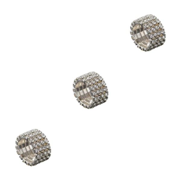 1/2/3/5 Stretch Crystal Ring Utsökt inläggning för Elegant silver 4 rows 3PCS