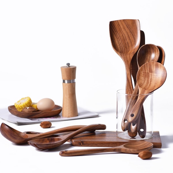 1/2/3/5 Brun MultipurposeTrä köksredskap Set för unisex Soup Ladle 5Set