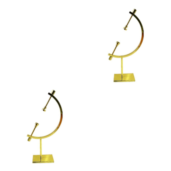 1/2/3/5 Sphere Holder Display Stand Ornament Glas Ball Holder Gold S 100x40x150mm 2Set