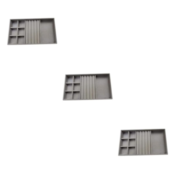 1/2/3/5 Stapelbar smyckesbricka Multipurpose Portable Velvet för Gray 3 in 1 3Set