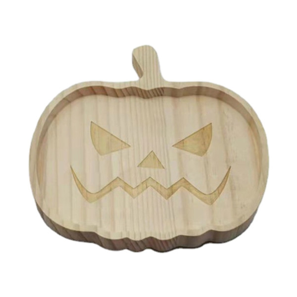 1/2/3 brun festlig halloween pumpa trä tallrikar för unika Pumpkin plate 2PCS