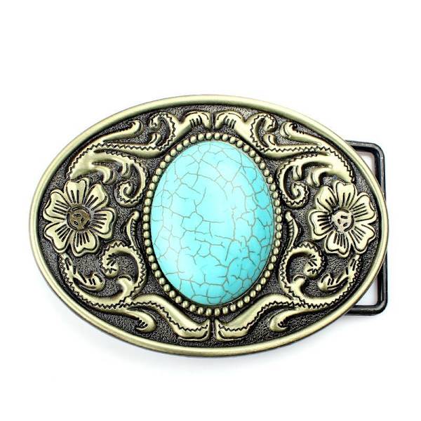 1/2/3 Antik Vintage Arabesque Turkos Western Cowboy-bälte Blue 9 x 6.6cm 1Set