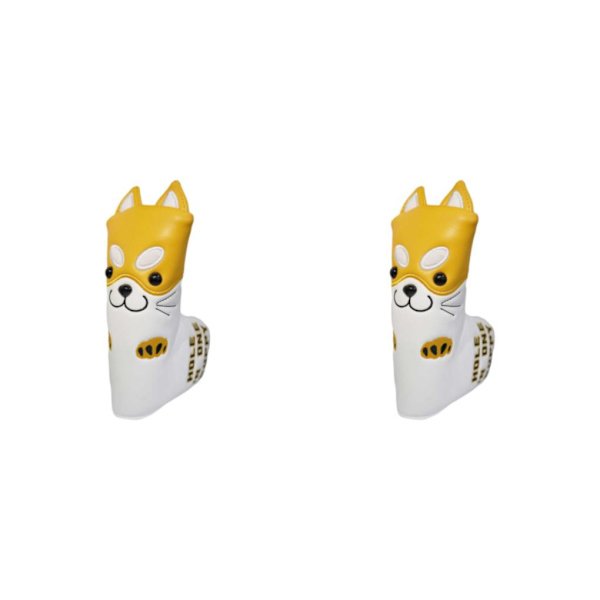 1/2/3 Dog Pattern För Golf Putter Headcover Cover för Yellow 2PCS